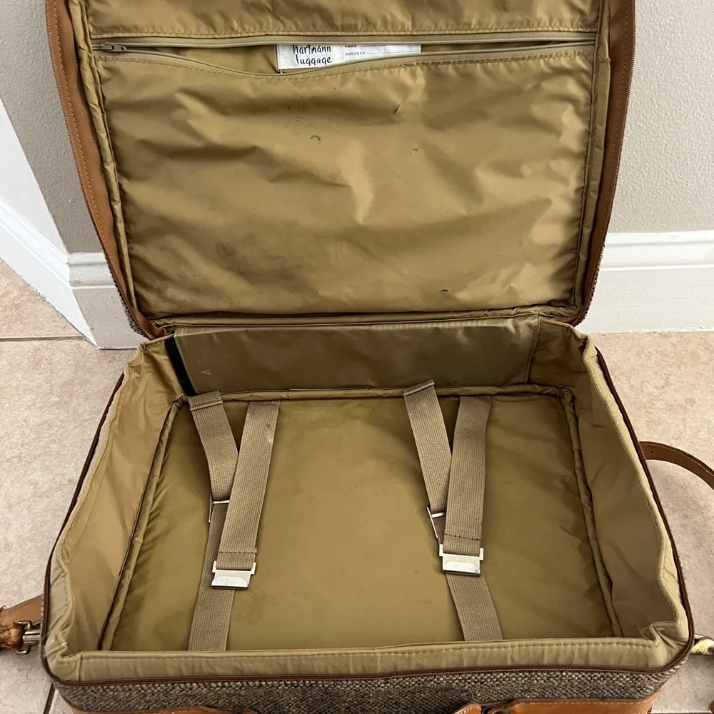 Vintage Hartmann Tweed Leather Suitcase